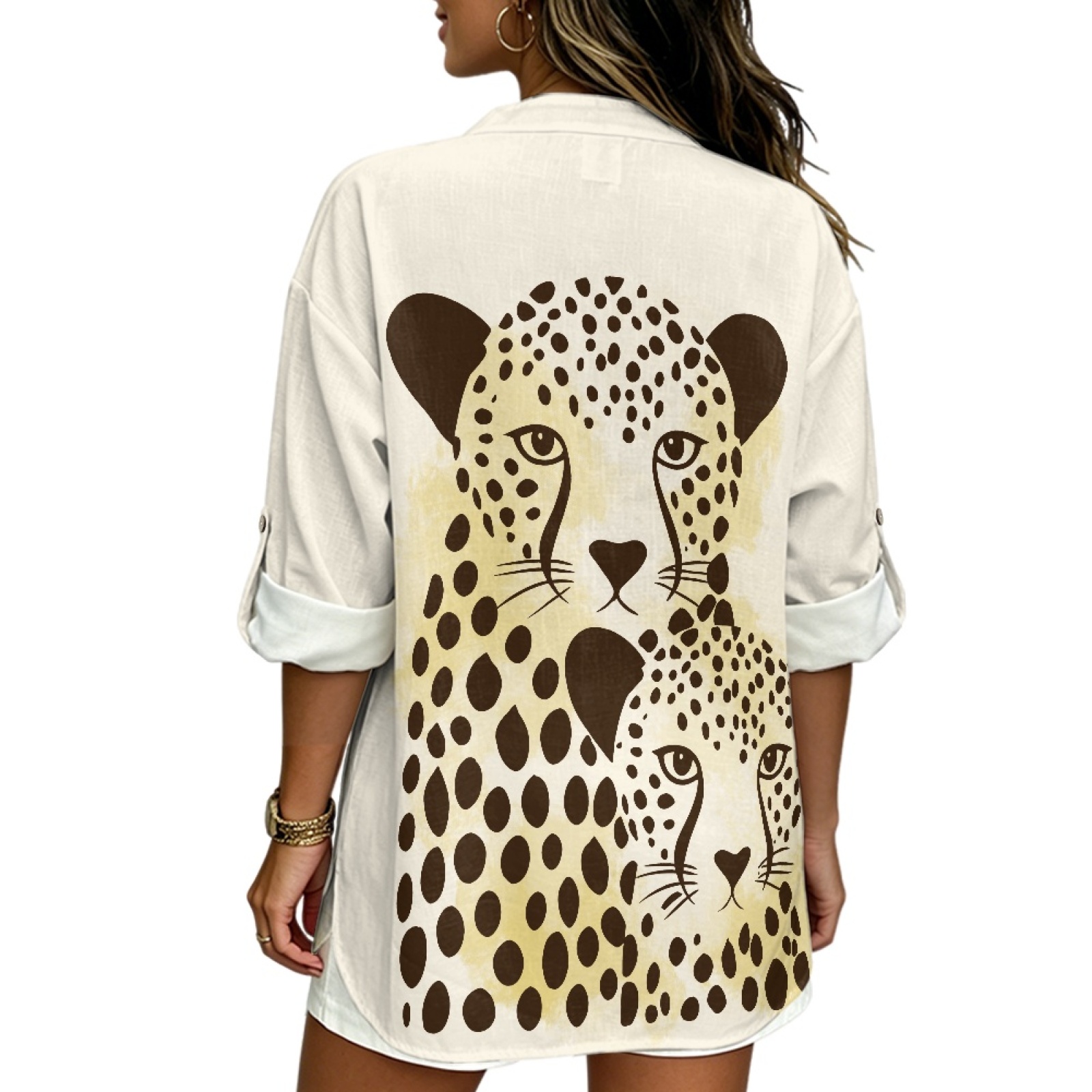 S&S Watches & Jewelry Ho Chi Minh - PENSTROLL Casual blouses in luipaardprint, linnenlook,