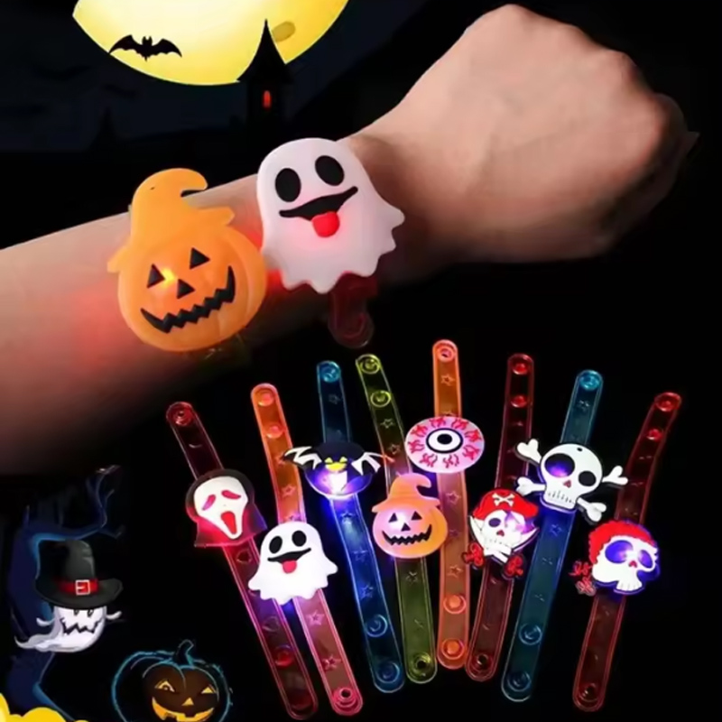 Jewelry Y Watches - Lichtgevende Halloween-sieradencollectie LED-pompoenringen Kersthorloges Oplichtende feestartikelen