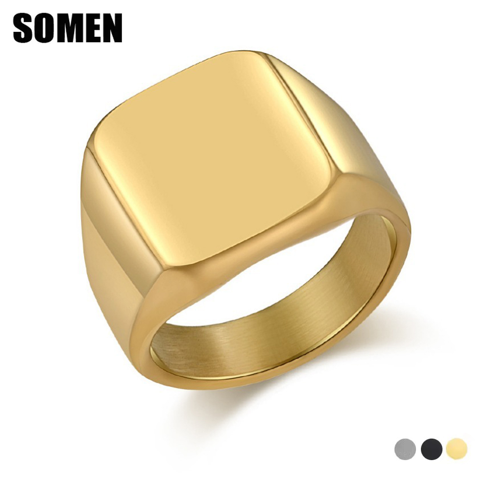 Mens Signet Ring - Somen Signet Vierkante Wolfraamcarbide Ring Voor