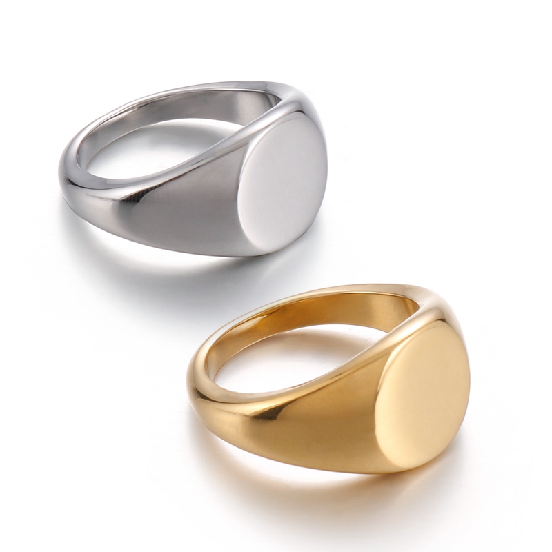 Mens Signet Ring - Zegelring roestvrijstalen ring Klassieke hipster unisex