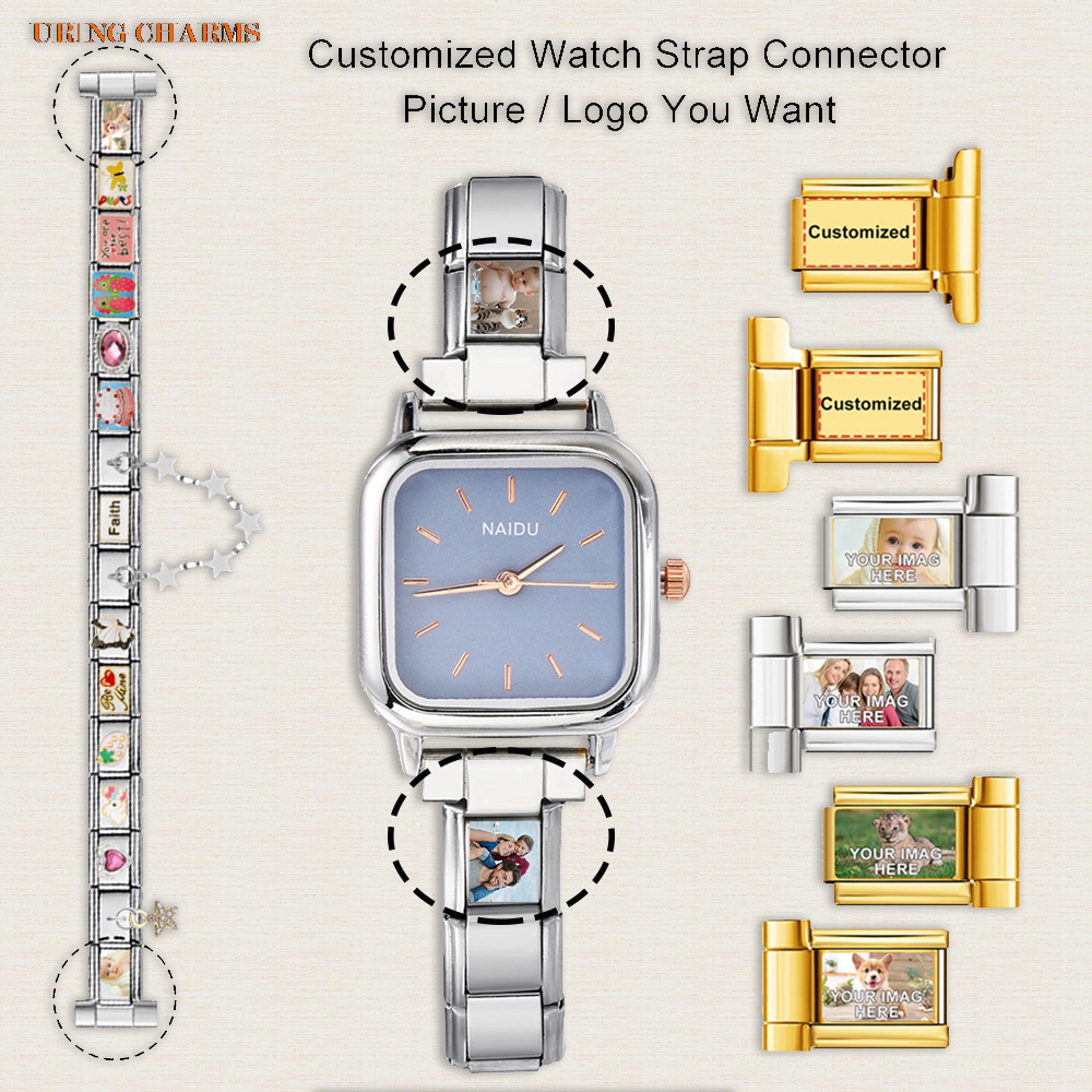 Jewelry Watches For Men - 1 paar Foto Logo Aangepaste Horlogeband