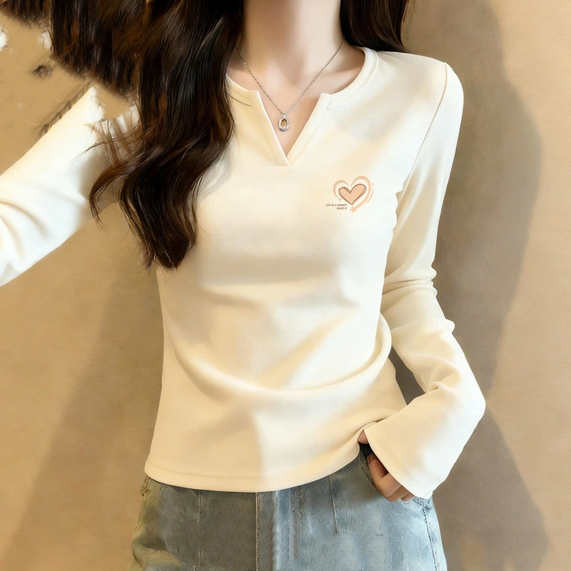 S&S Watches & Jewelry Ho Chi Minh - Dames herfst T-shirt met V-hals, lange