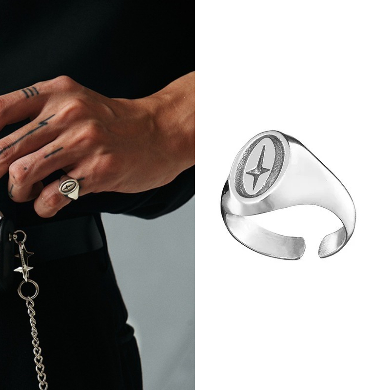 Minimalistische North Star Sig - Mens Signet Ring recensie en prijs