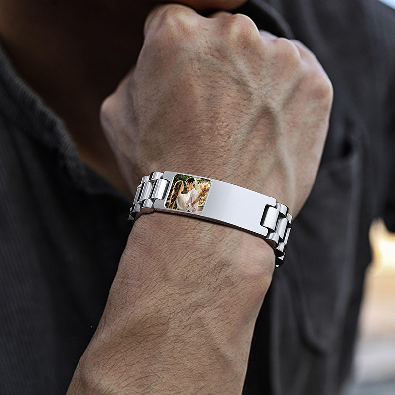 Aangepaste foto tekst armband  - Jewelry Watches For Men recensie en prijs