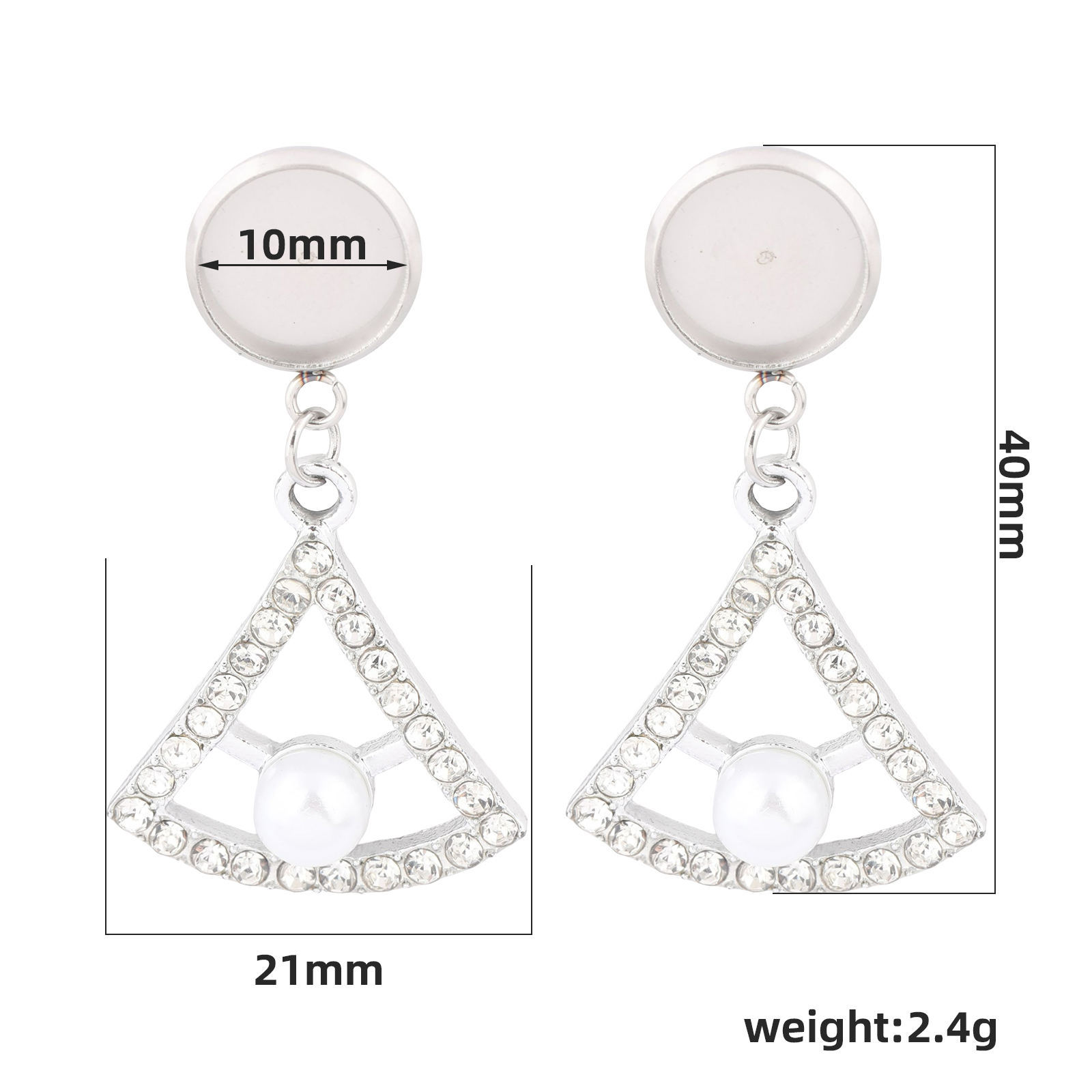 10 stuks roestvrij staal fit 1 - Pearl Stud Earrings recensie en prijs