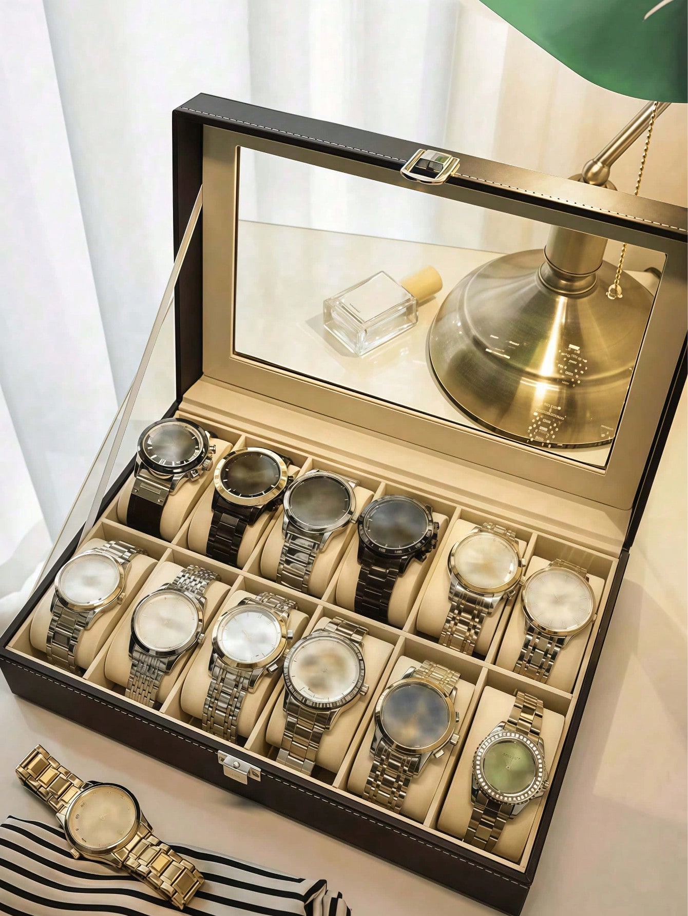 Leren horlogedoos met slot, gr - Jewelry With Watches recensie en prijs