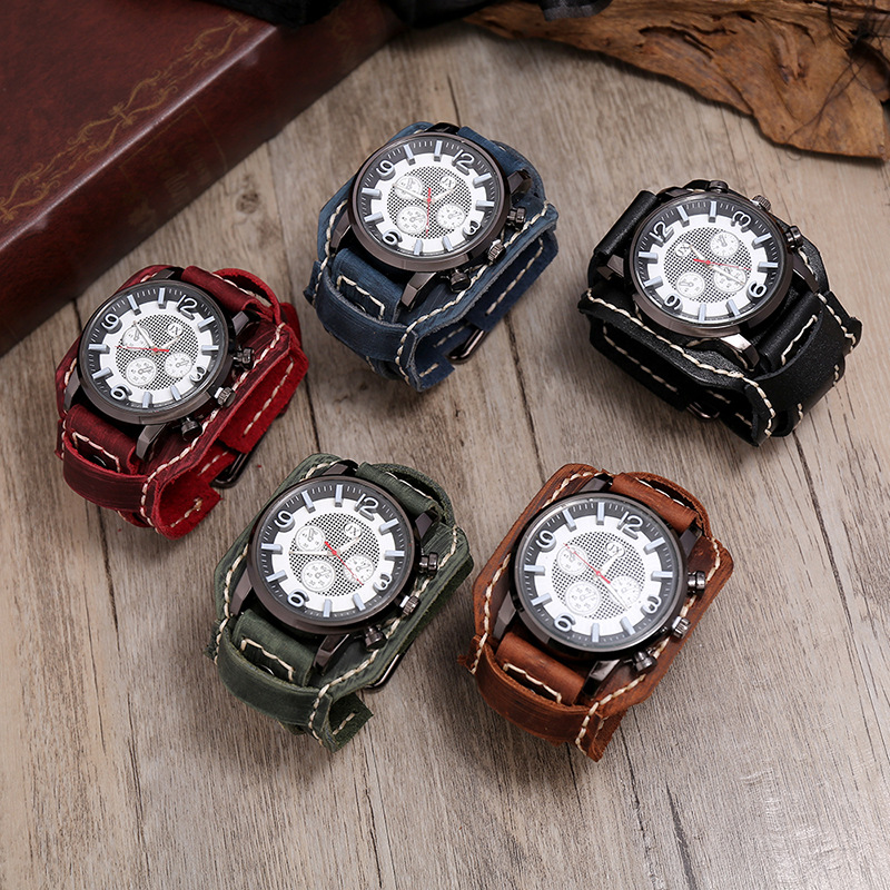 Punk Vintage Echt Lederen Band - Jewelry Watches For Men recensie en prijs