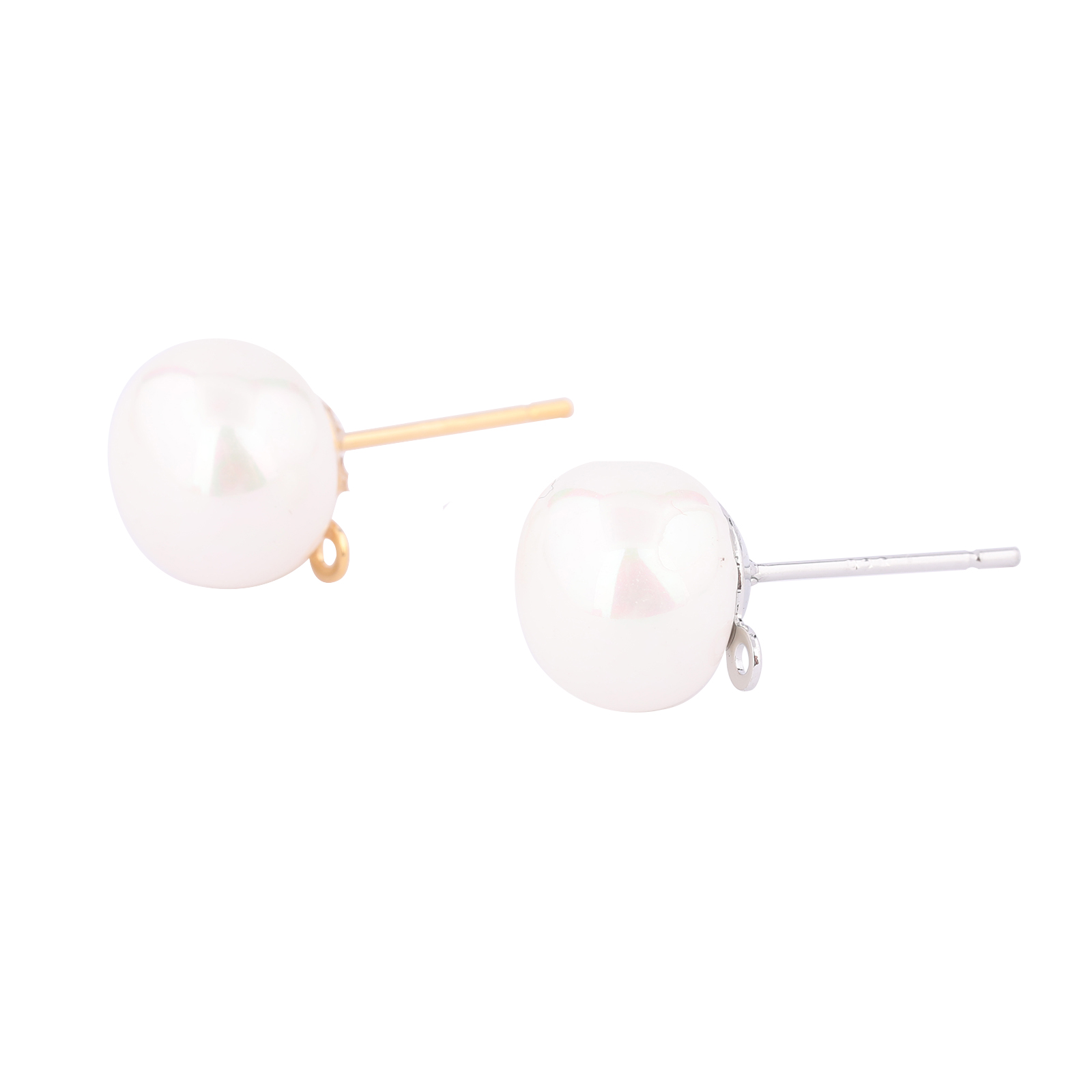 10 stuks koper wit K vergulde  - Pearl Stud Earrings recensie en prijs